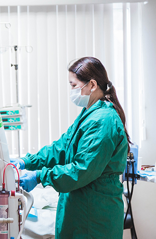 Nurse collecting samples